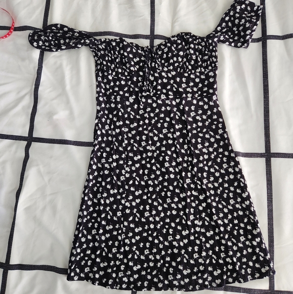 All Saints Black and White Floral Mini Dress - Picture 3 of 4